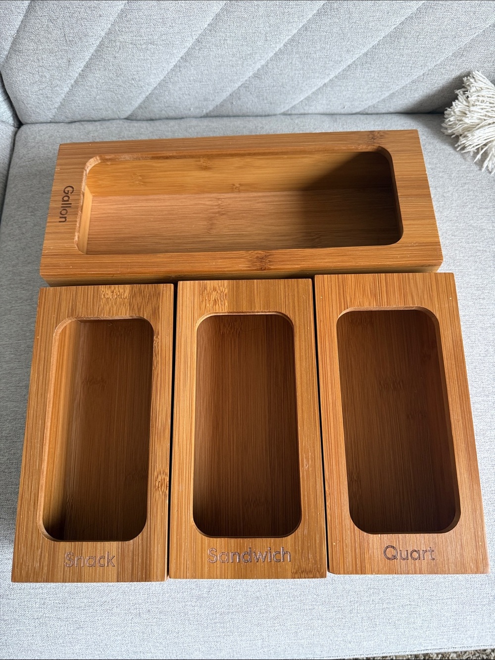 Bamboo Vanity Tray Set in Natural Brown -Compartment Inserts